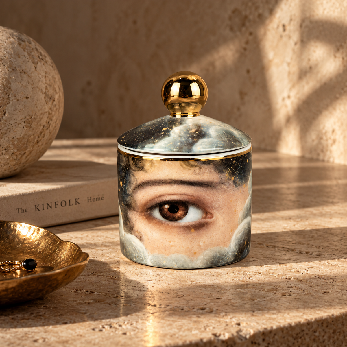 Ceramic Lidded Jar -Stardust Eye