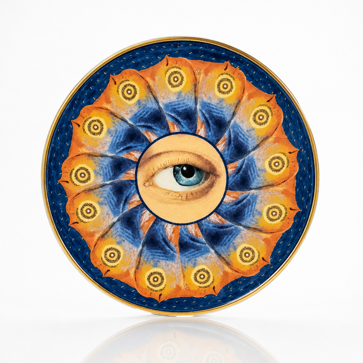 Blue Eye Butterfly Round Trinket Dish