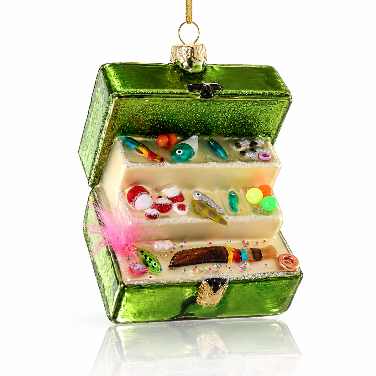 Tackle Box Glass Ornament