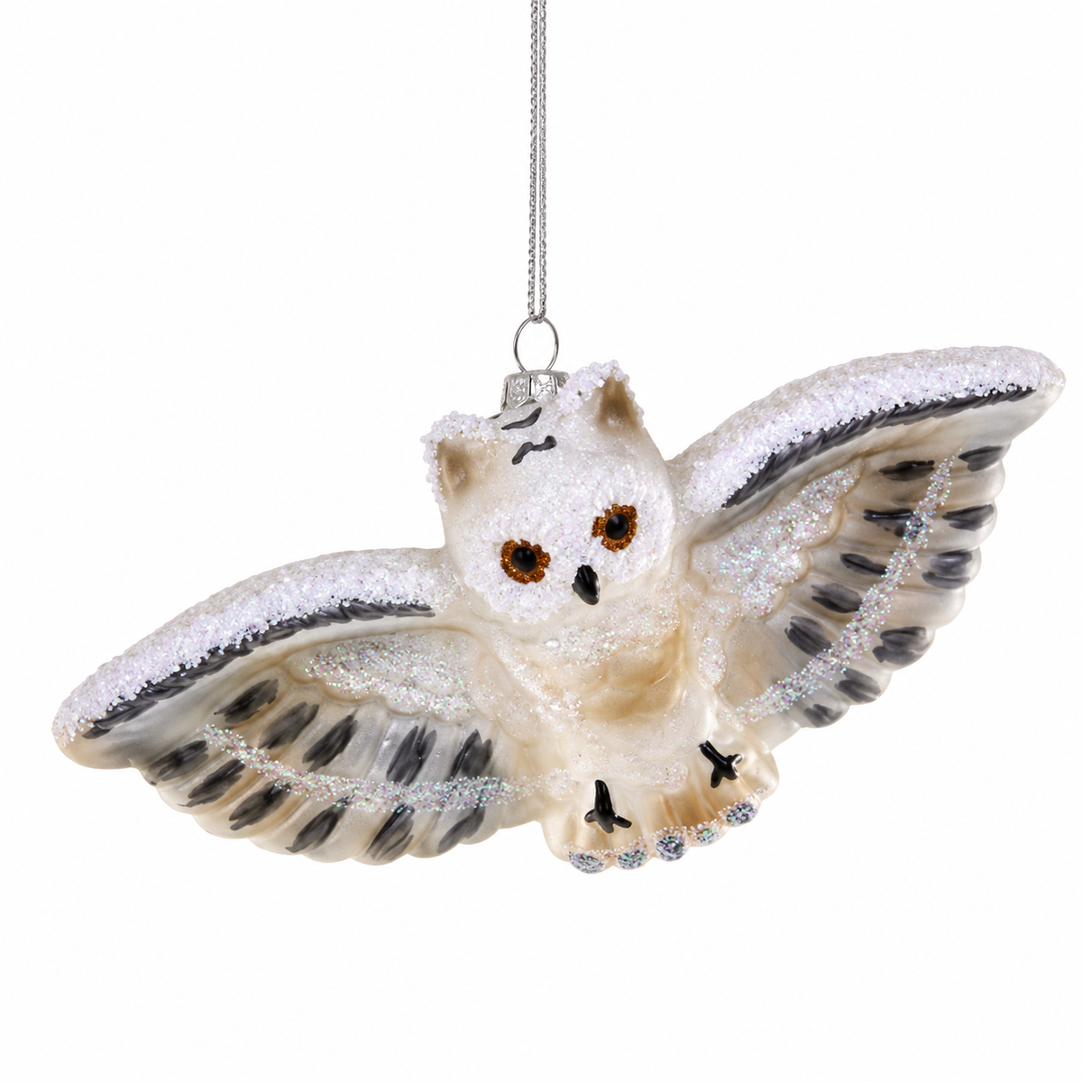 Snowy Owl Glass Ornament