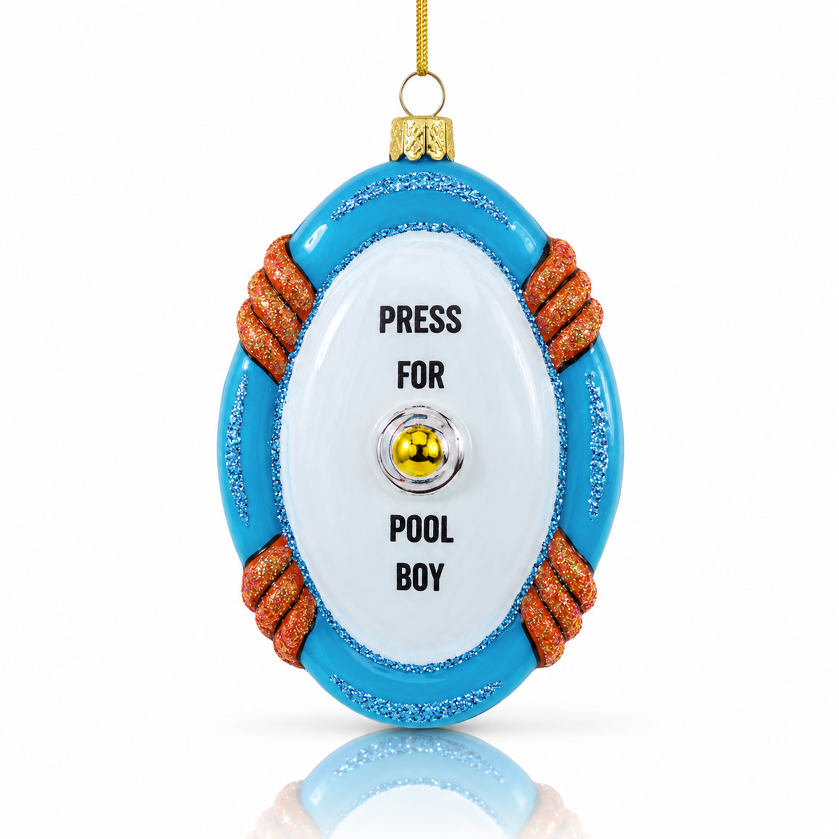 Press For Pool Boy Glass Ornament