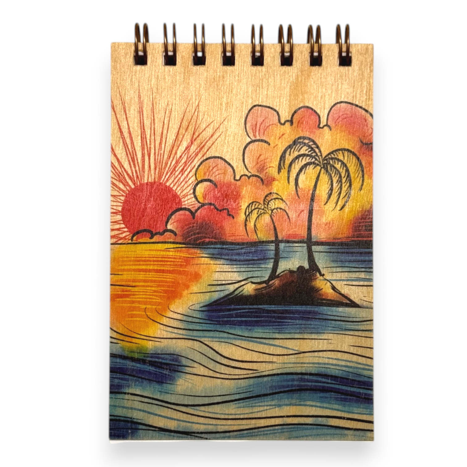 Wood Notepad Sunset
