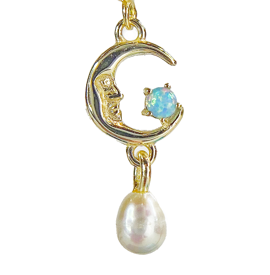 Moonlit Dreams Pearl Hoops