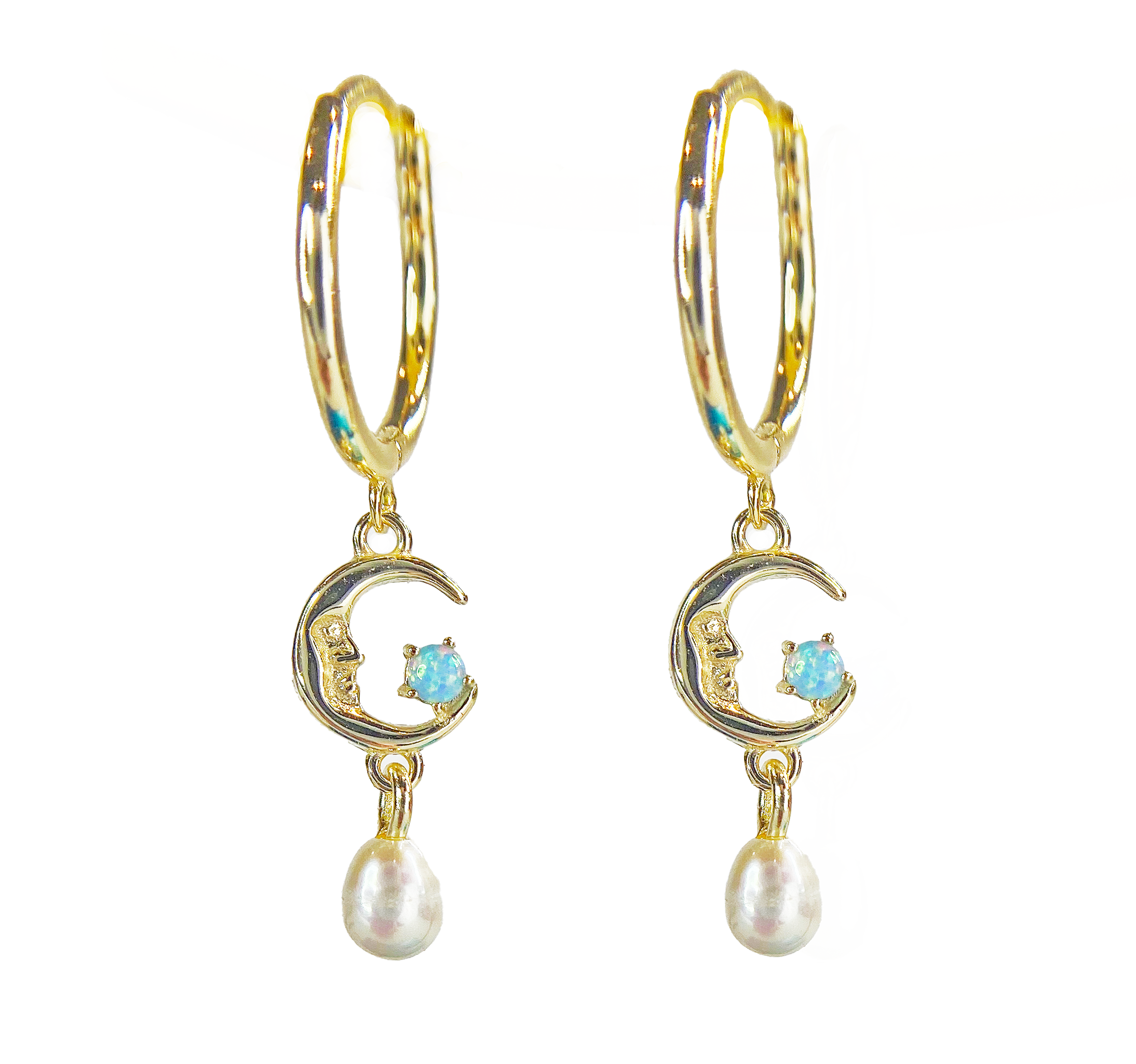 Moonlit Dreams Pearl Hoops