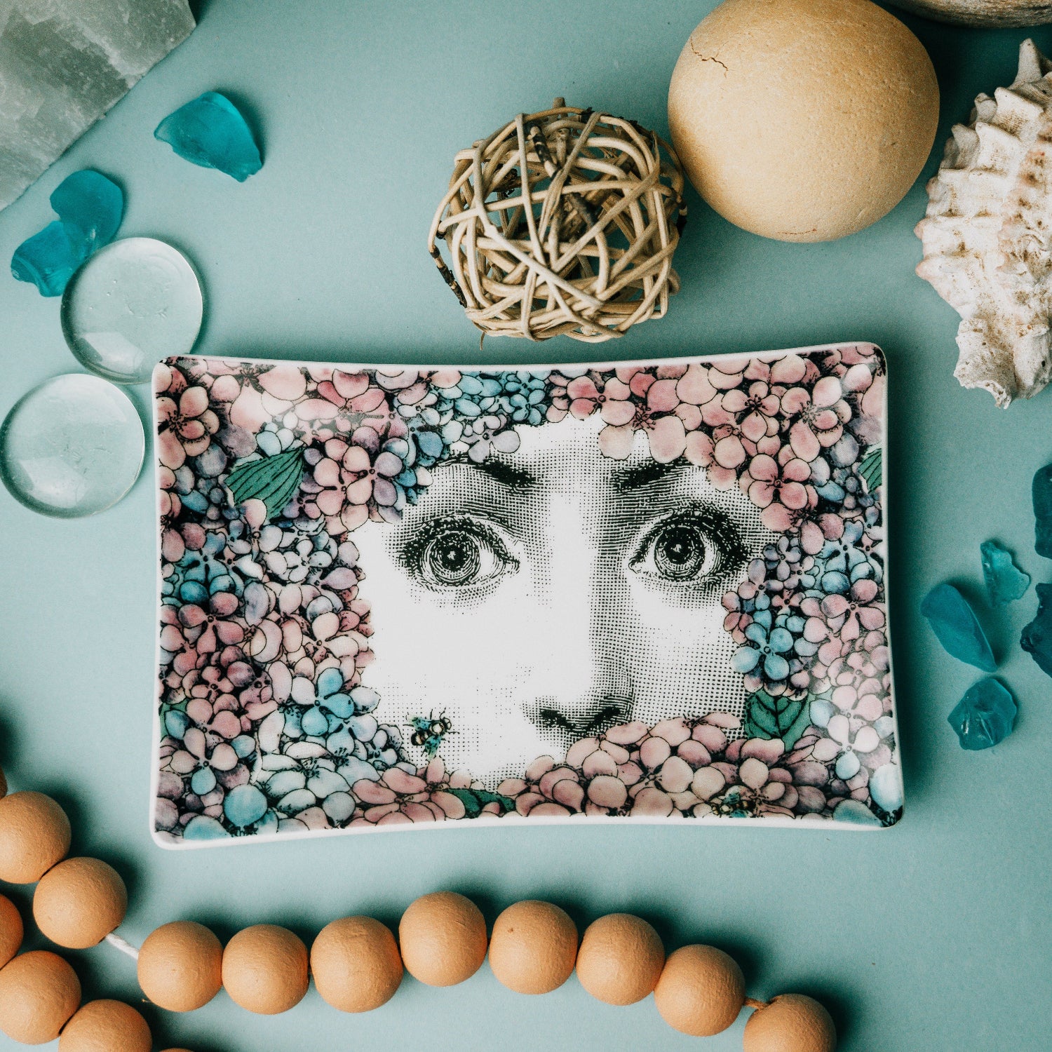 Eyes in Bloom Ceramic Tray