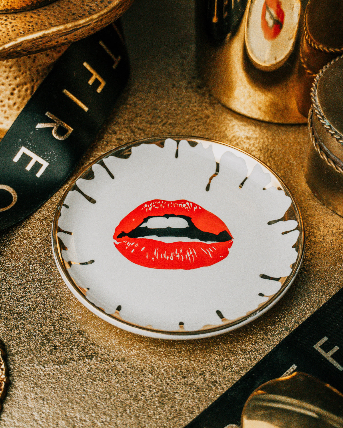 4" Round Trinket Dish - Seductive Scarlet
