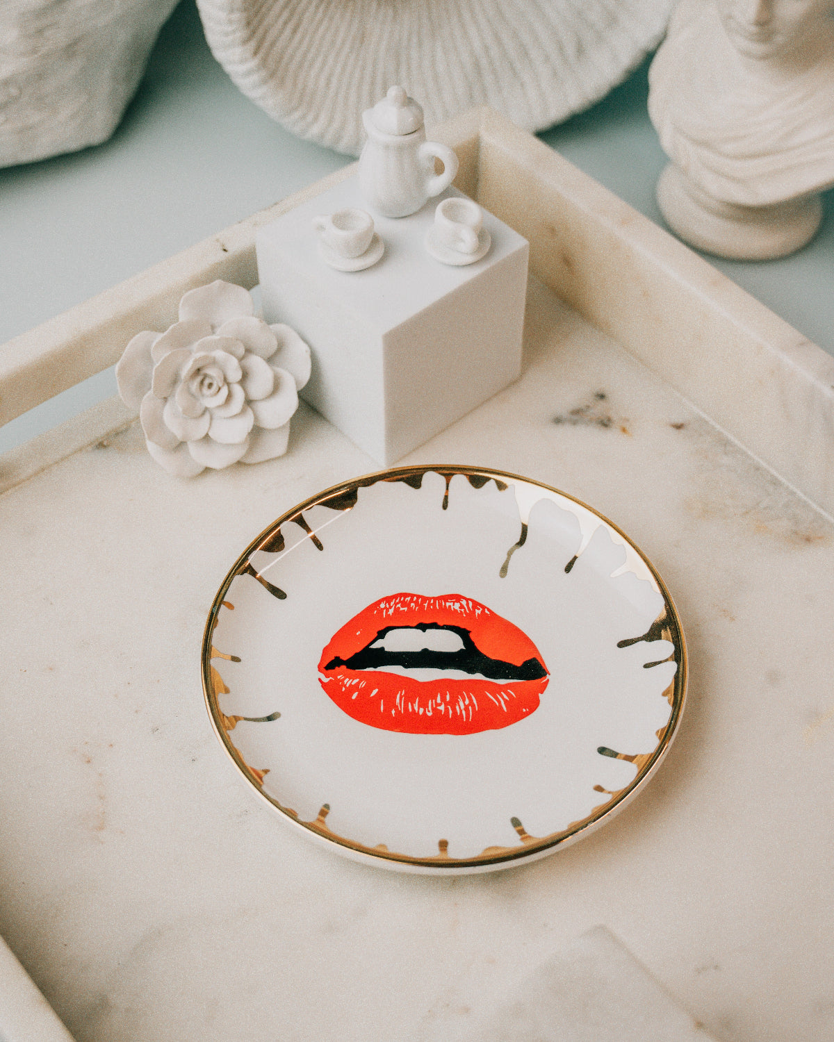 4" Round Trinket Dish - Seductive Scarlet
