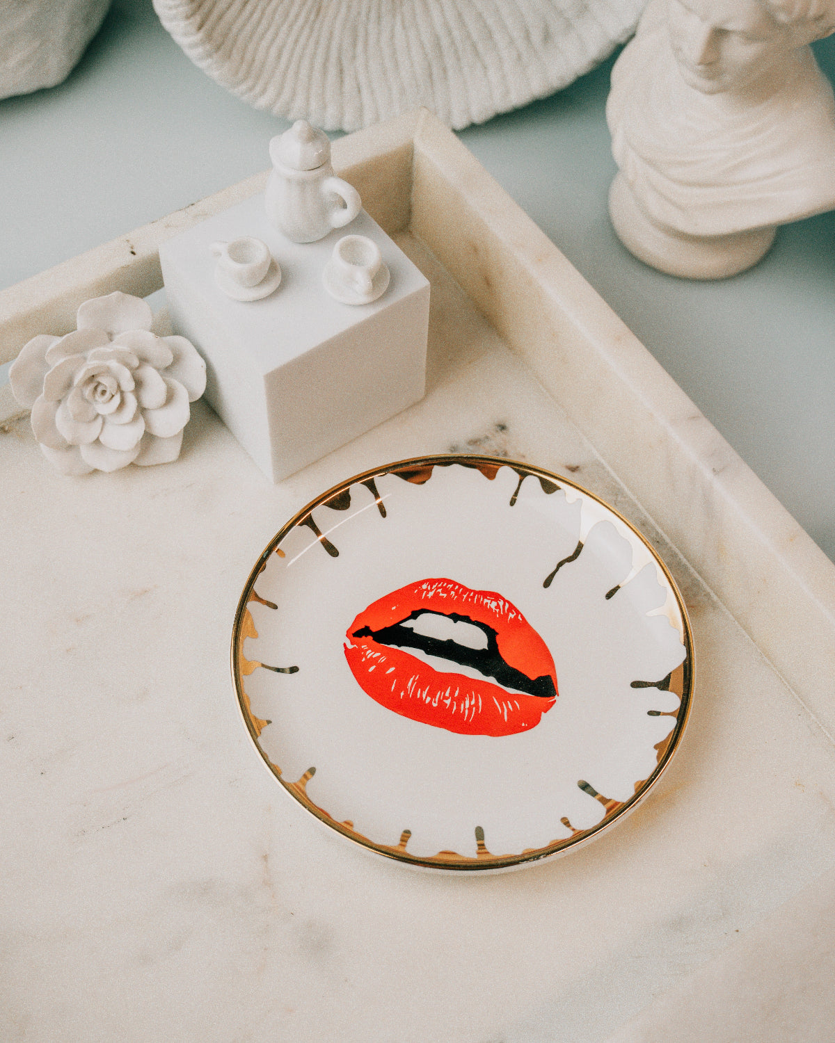 4" Round Trinket Dish - Seductive Scarlet