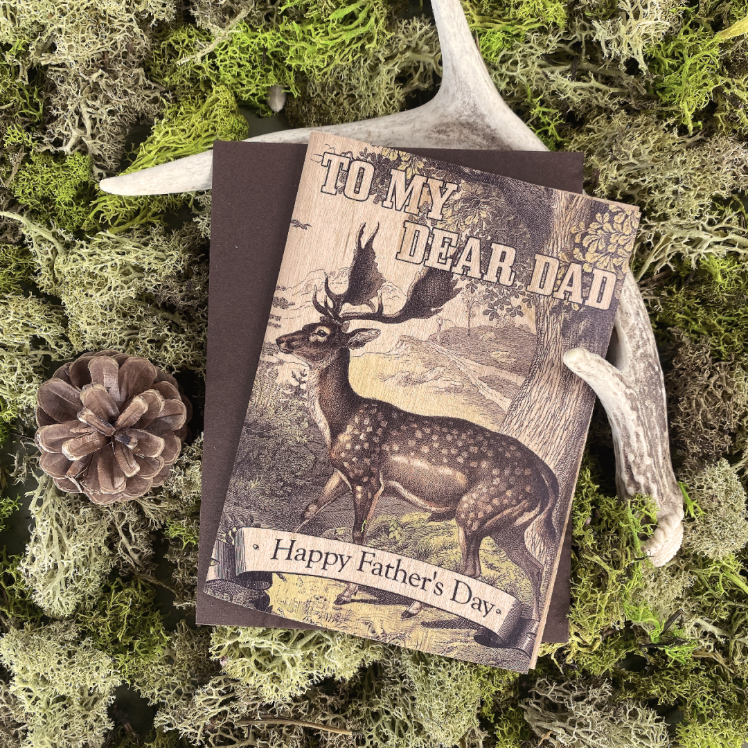 Wood Folding Card - Dear Dad