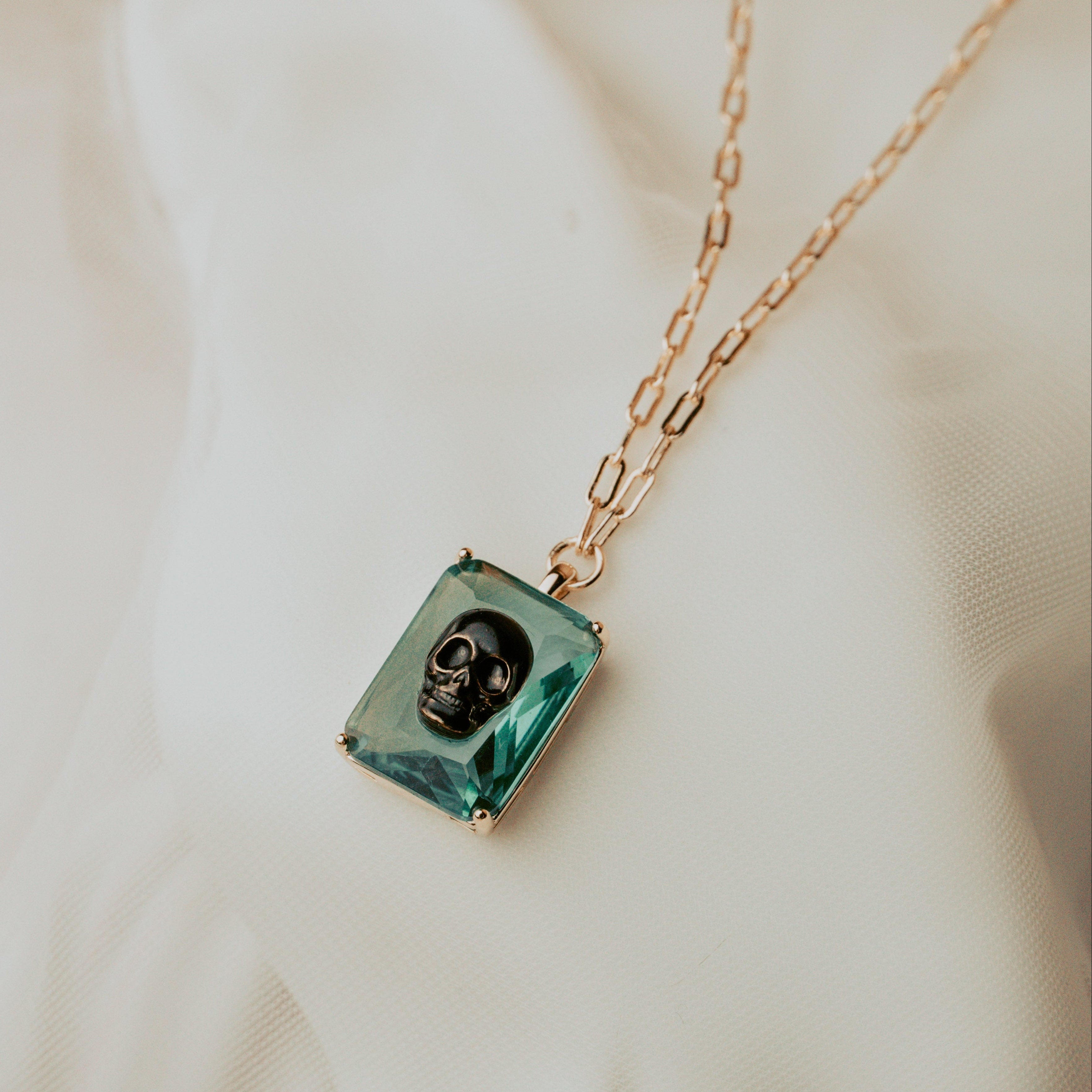 Lucent Skull Pendant Necklace