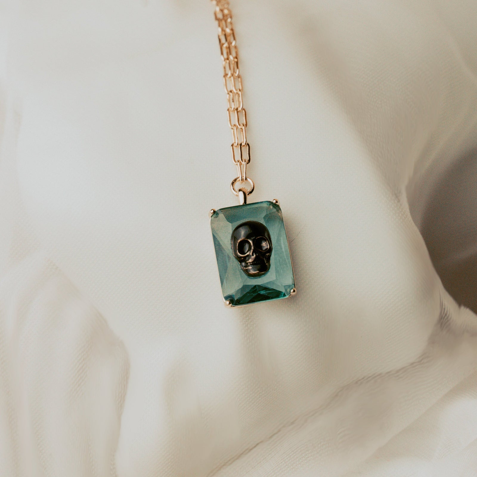 Lucent Skull Pendant Necklace