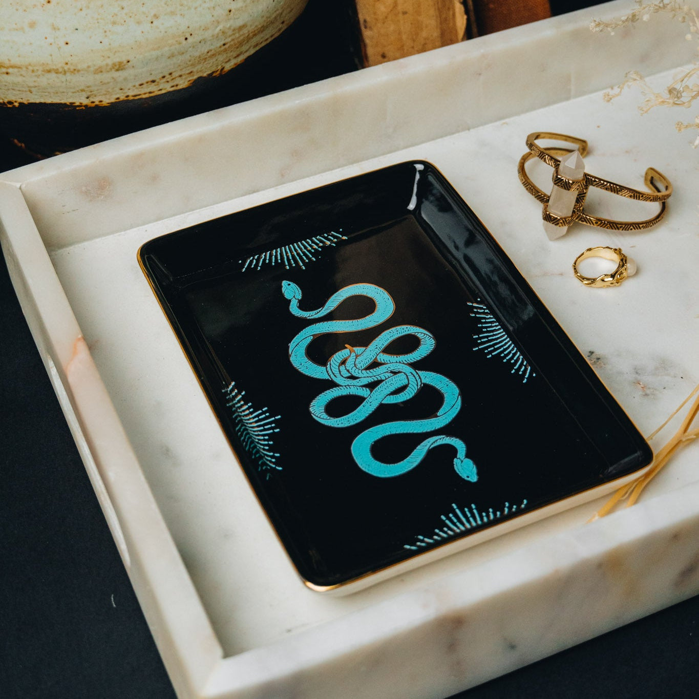 Golden Age Serpent Ceramic Tray
