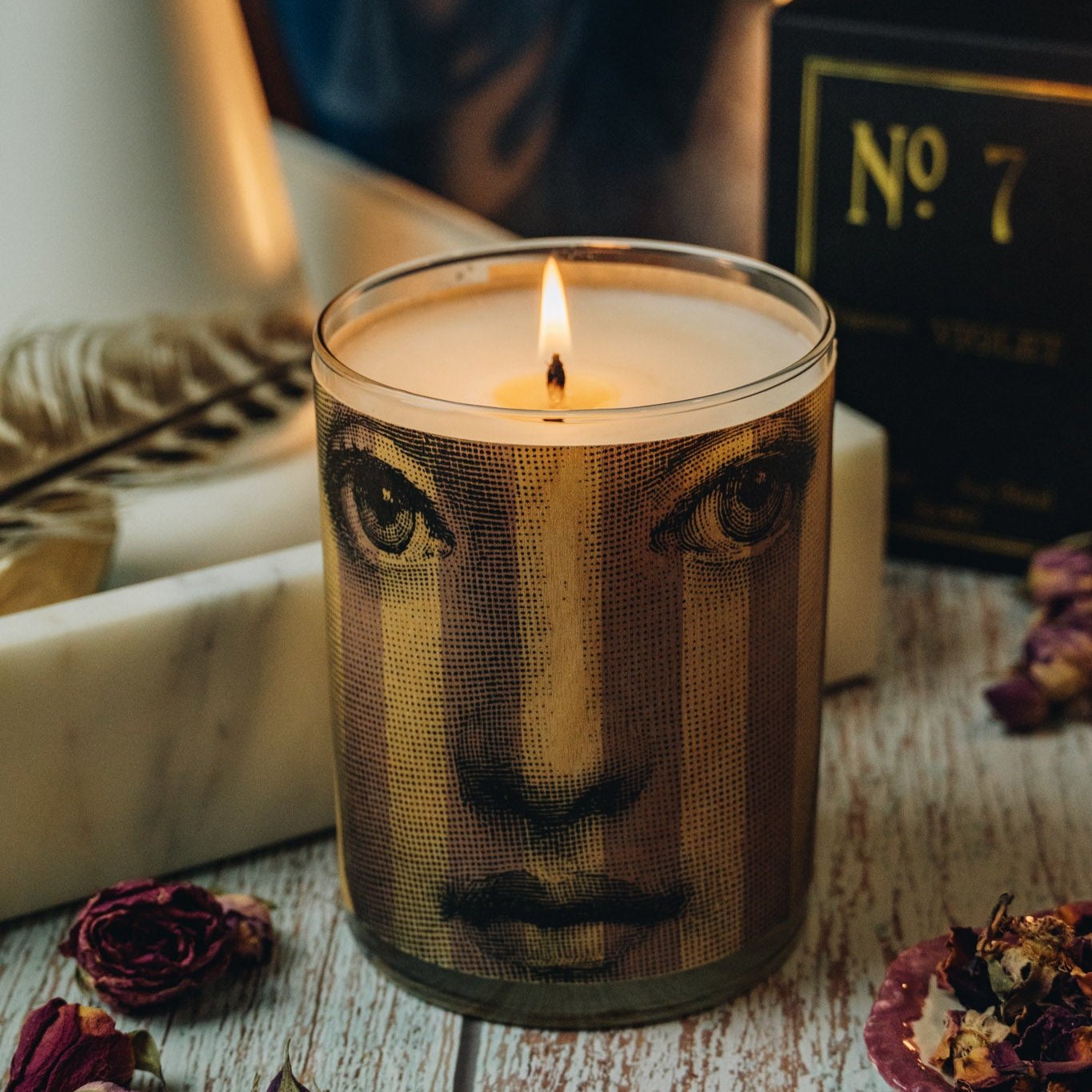 Wood Candle No. 7 Violet