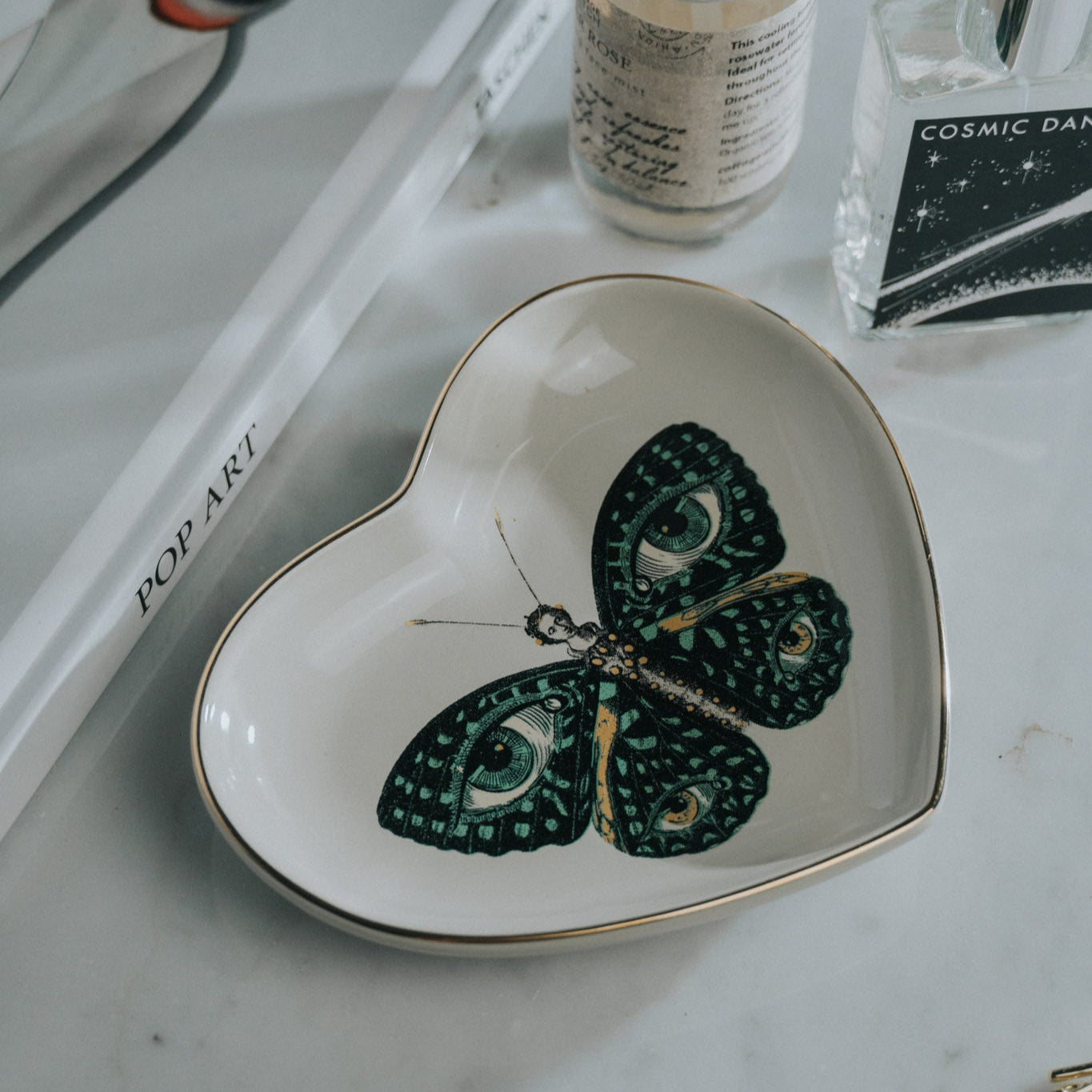5" Ceramic Heart Dish - Madame Butterfly