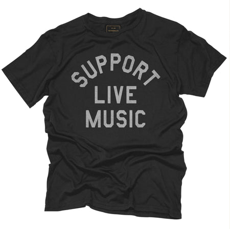 Support Live Music Black Tee