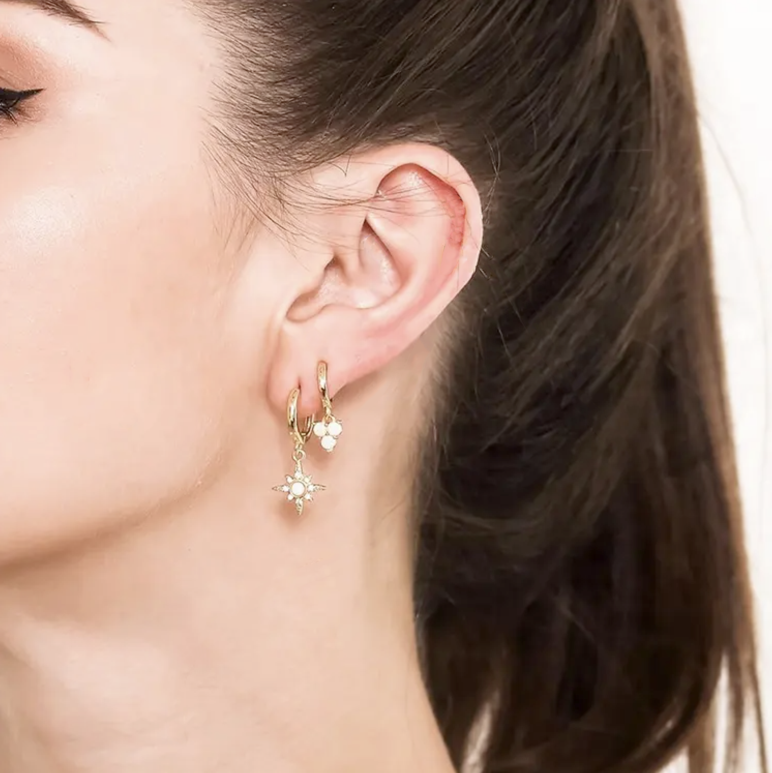 Luminara Opal Star Hoops