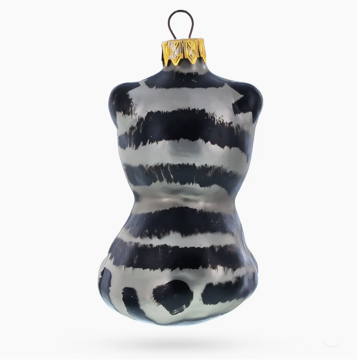 Grey Cat Glass Ornament