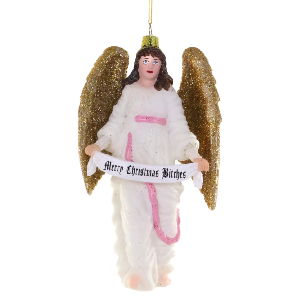 Merry Merry Christmas Bitches Angel Ornament