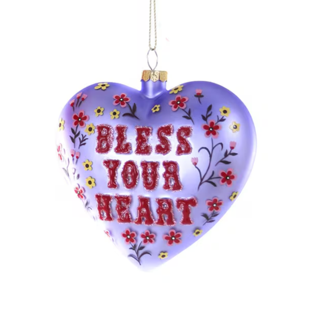 Bless Your Heart Glass Ornament