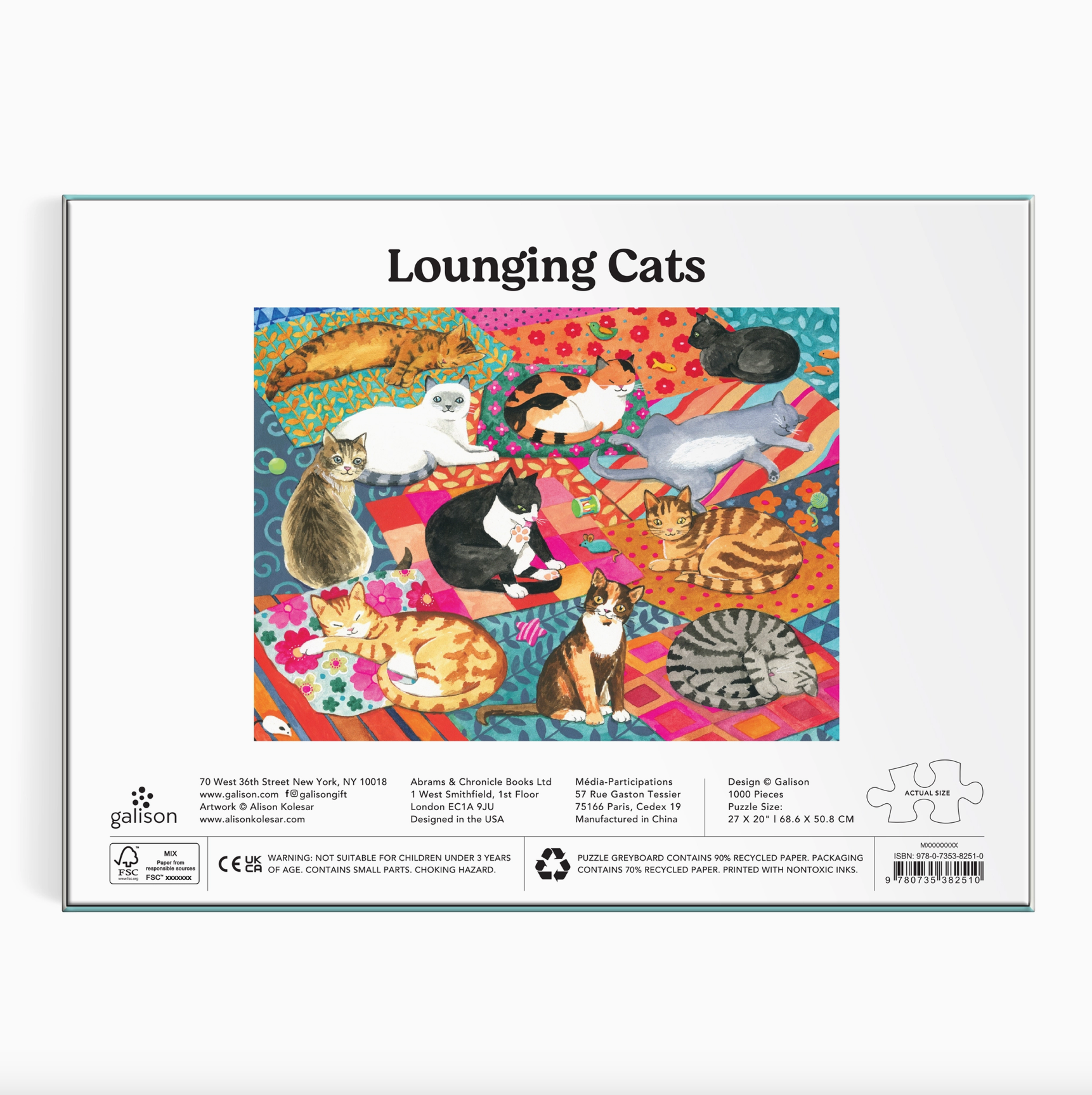 Lounging Cats 1000 Piece Puzzle