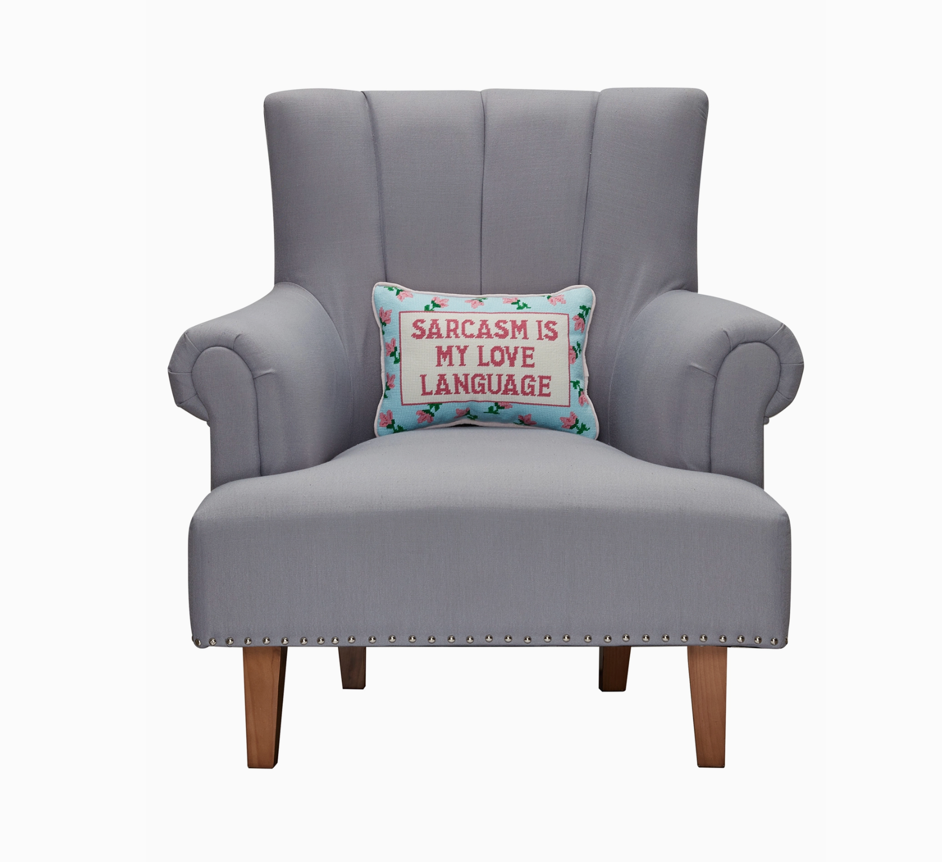 Sarcasm's My Love Embroidered Pillow