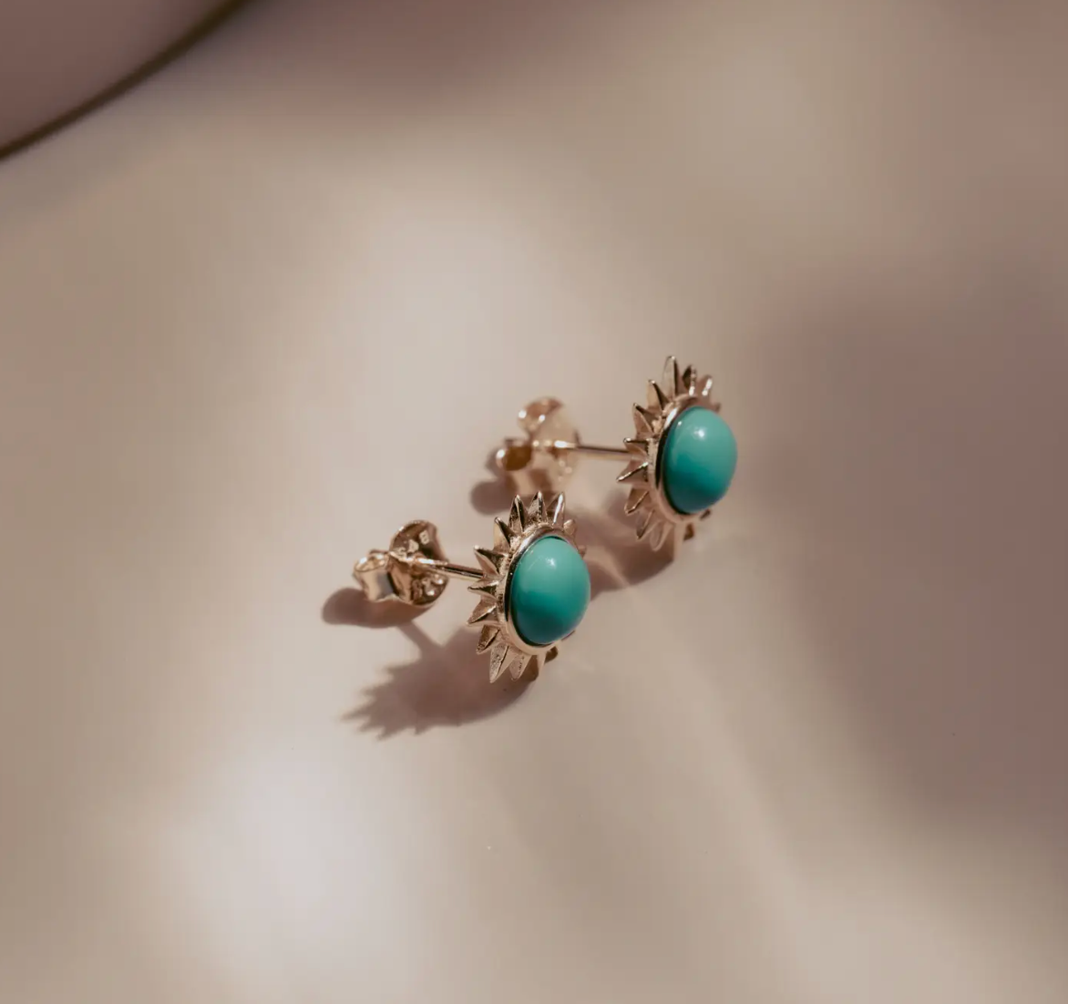 Solar Turquoise Stud Earrings