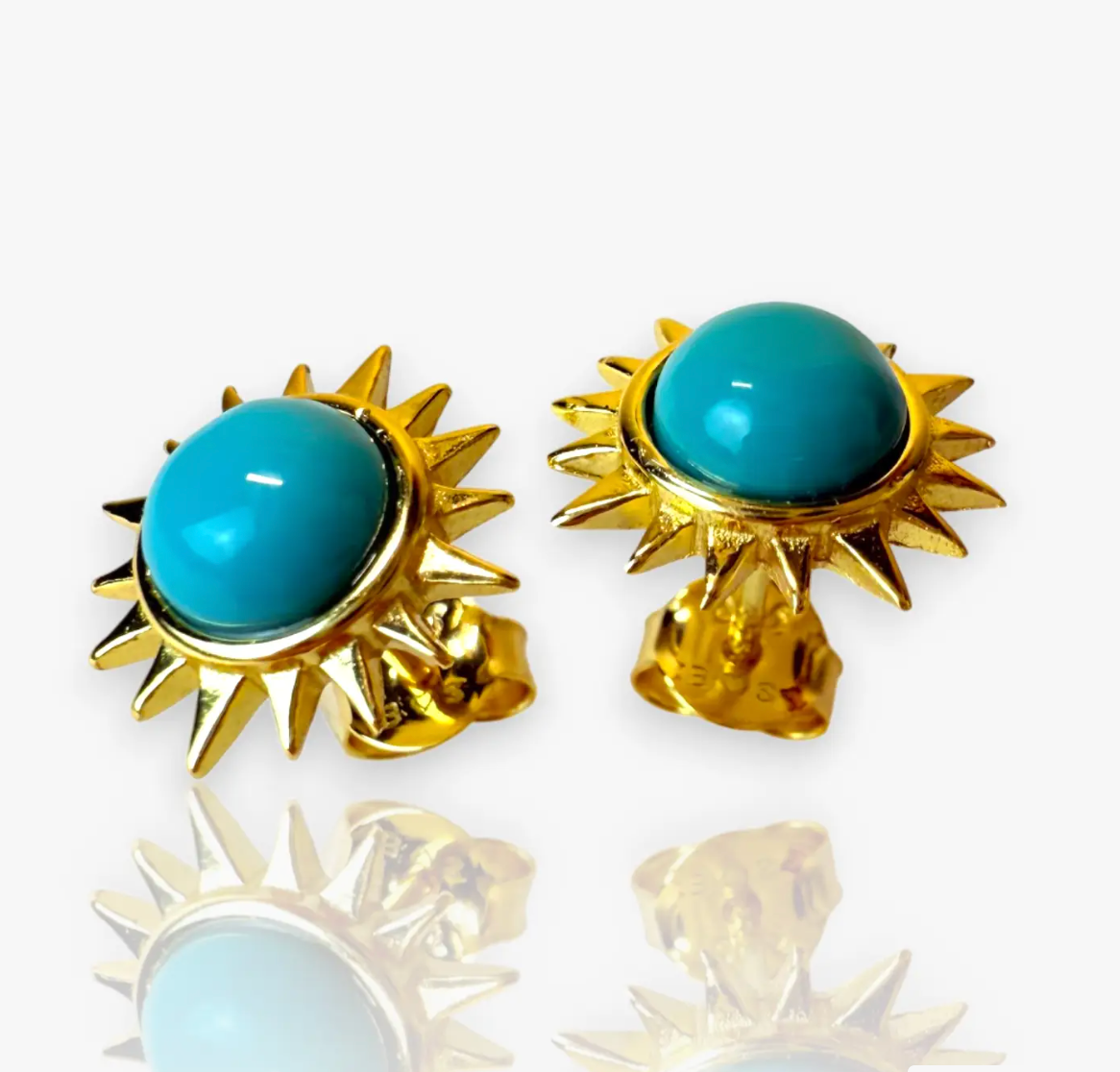 Solar Turquoise Stud Earrings