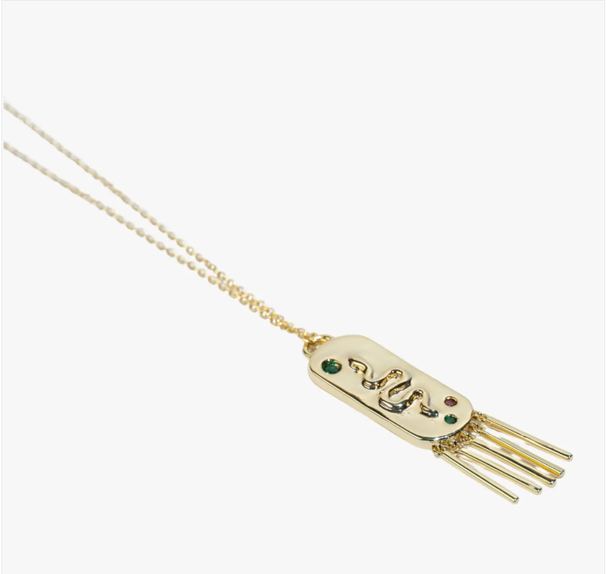 Serpent Fringe Pendant Necklace