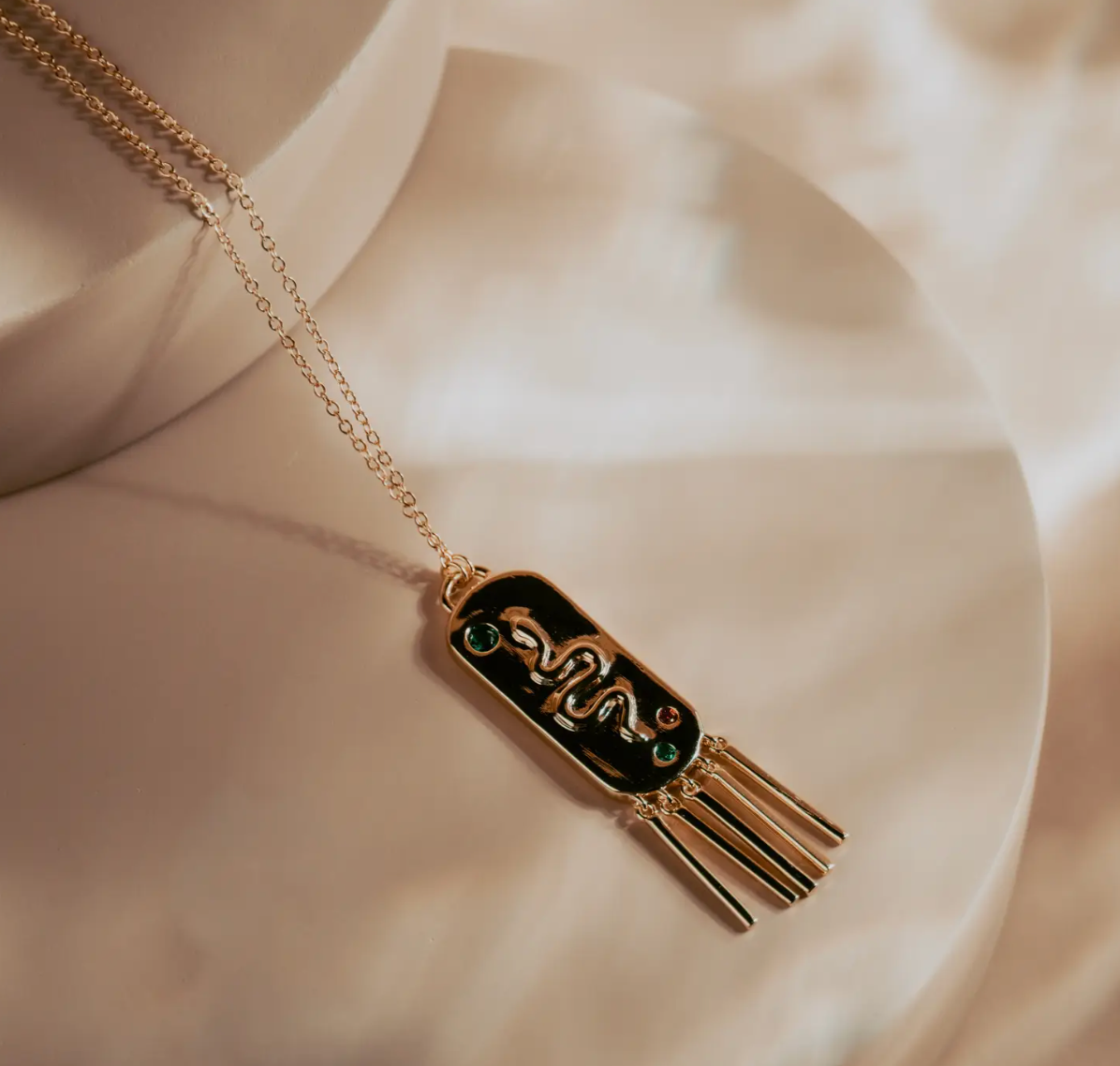 Serpent Fringe Pendant Necklace