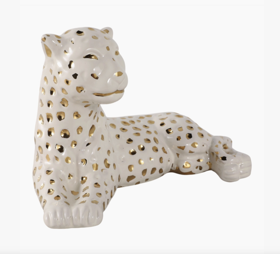 Ceramic Leopard Lying Down