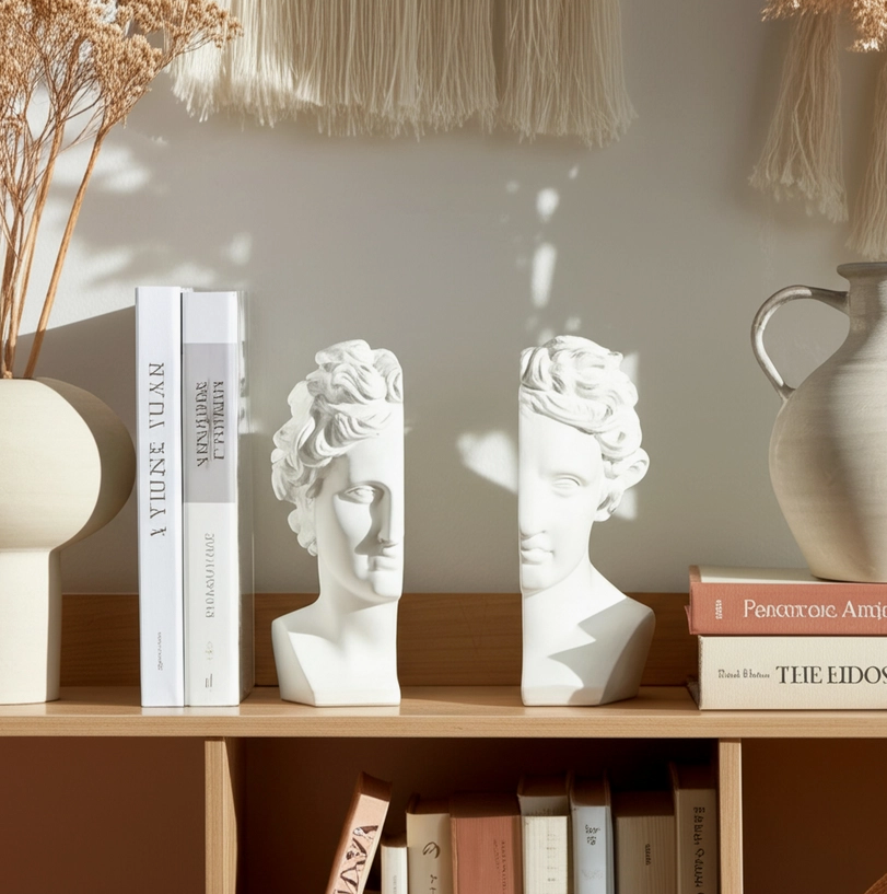 Classical Bust Greek Goddess Bookends Set of 2
