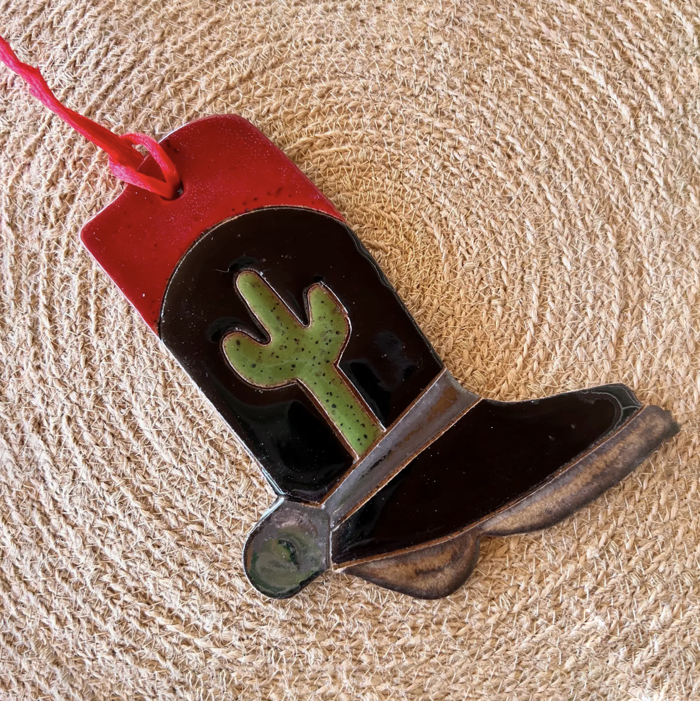 Ceramic Western Boot Ornaments