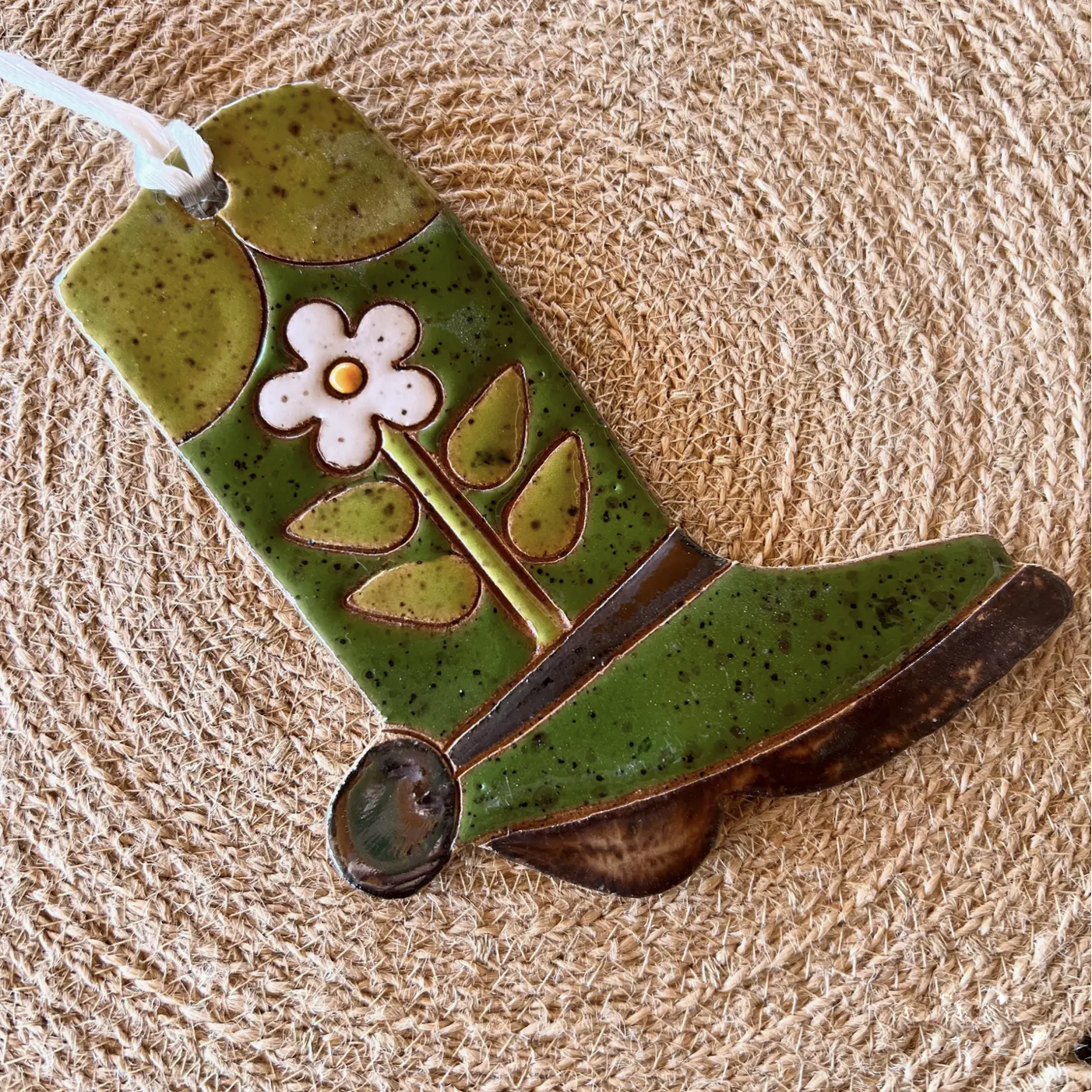 Ceramic Western Boot Ornaments