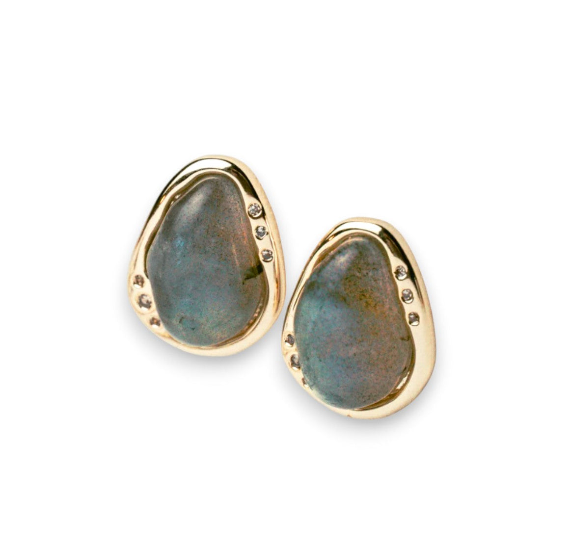 Labradorite Edge Stud Earrings