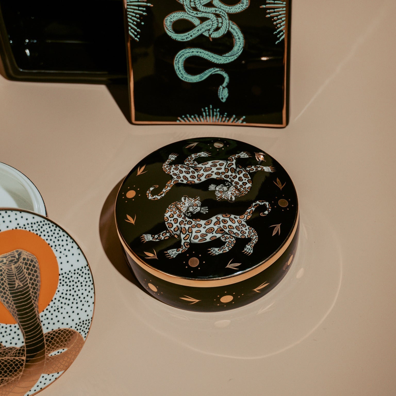 Ceramic Trinket Box - Leopard Horizon