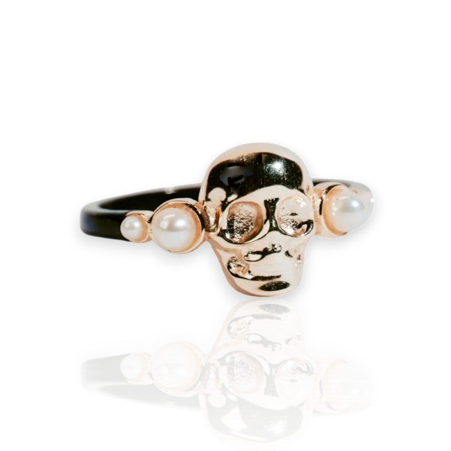 Sovereign Skull Ring Oxidized Silver And Gold