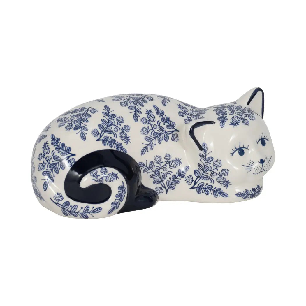 Chinoiserie Sleeping Cat Figurine