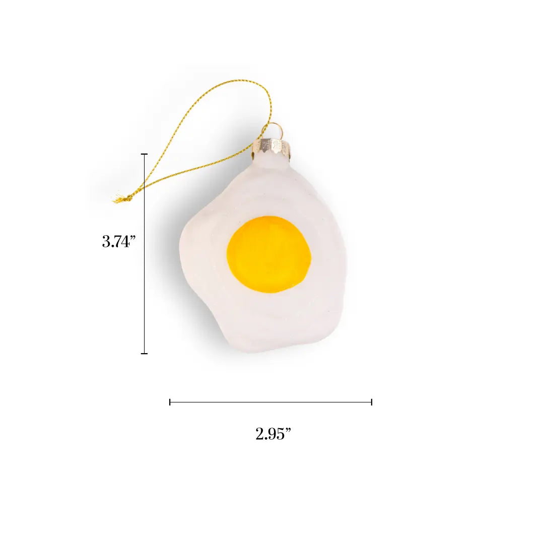 Fried Egg Glass Ornament