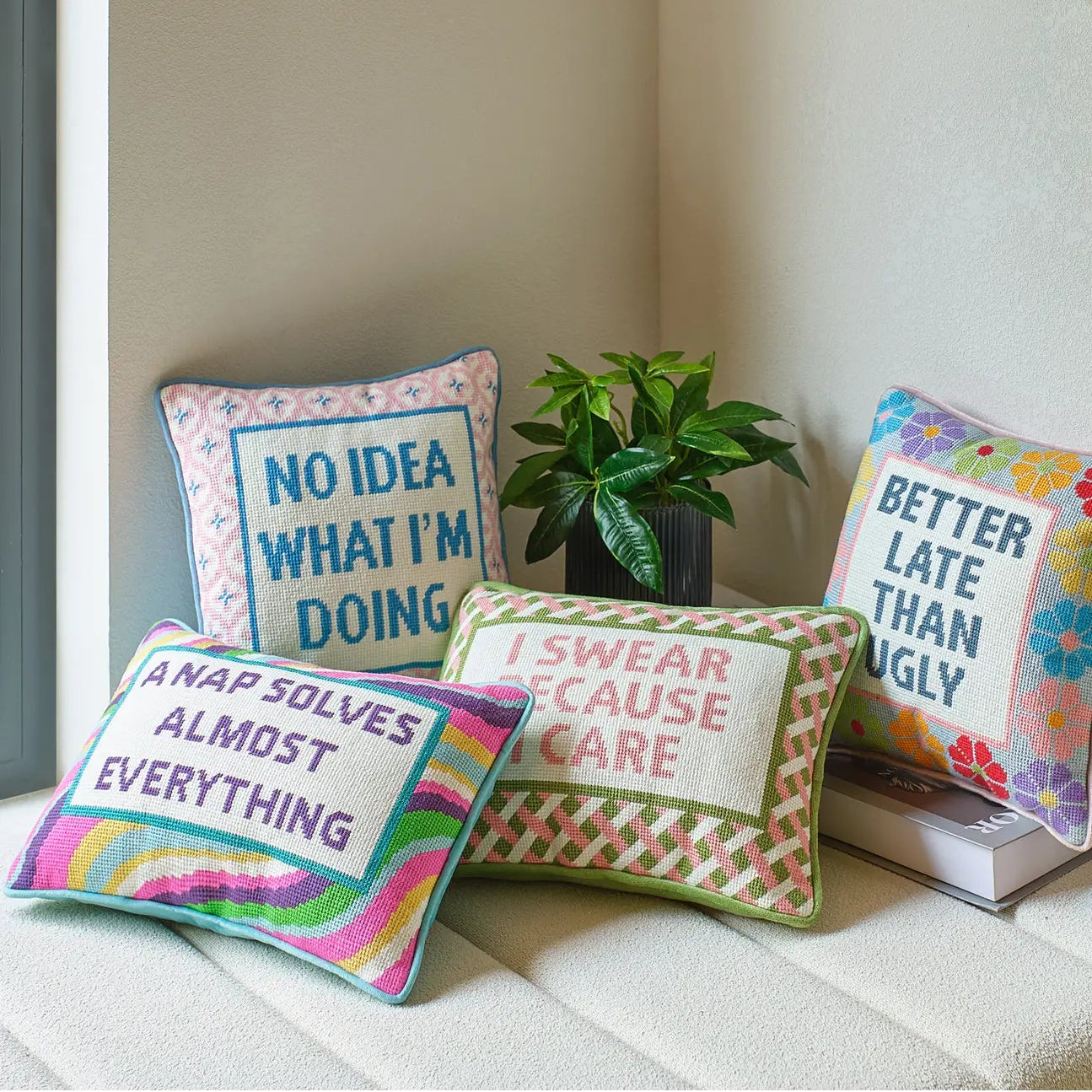 Nap Solves Almost Everything Embroidered Pillow