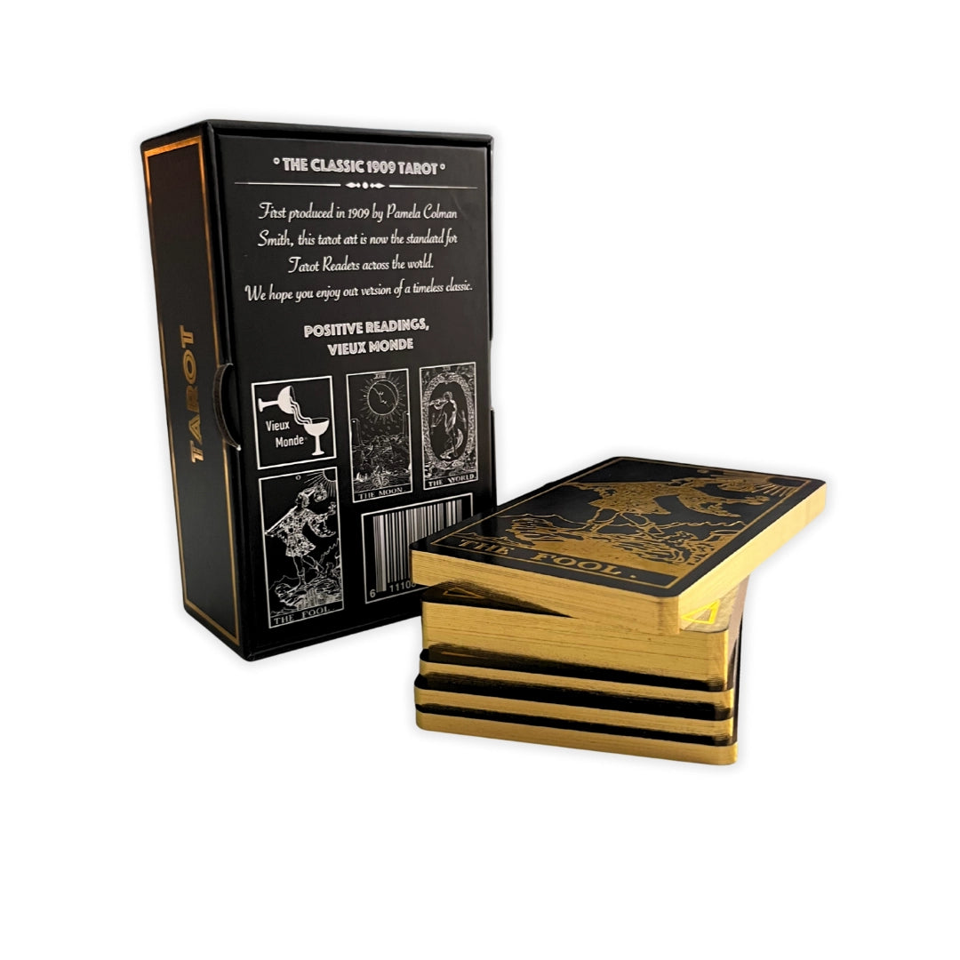 Black Gold Classic Tarot Deck And Guidebook