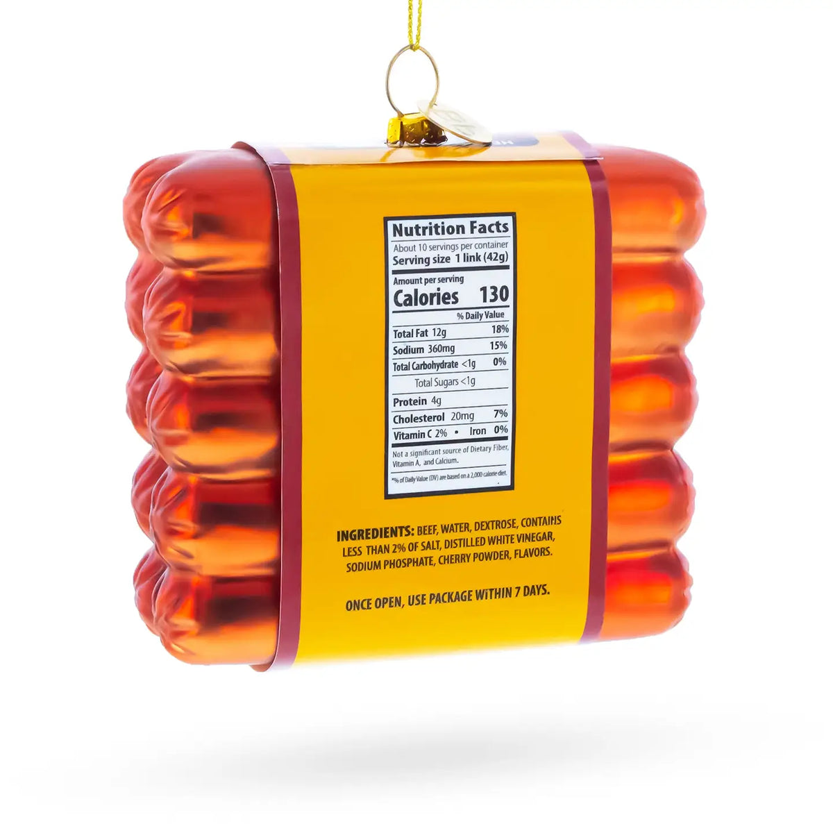 Hot Dogs Pack Glass Ornament