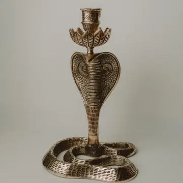 Cobra Brass Candle Holder