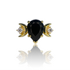 Double Crescent Black Onyx Ring