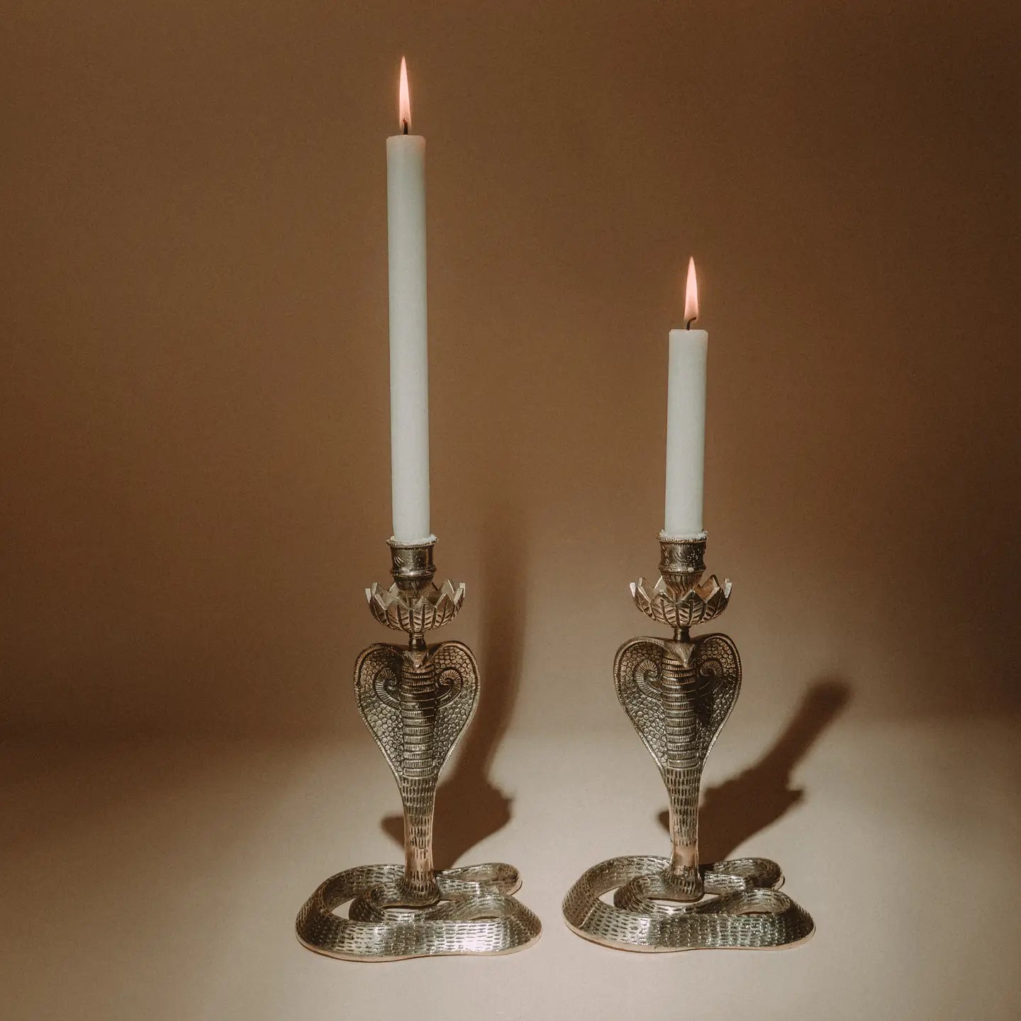 Cobra Brass Candle Holder