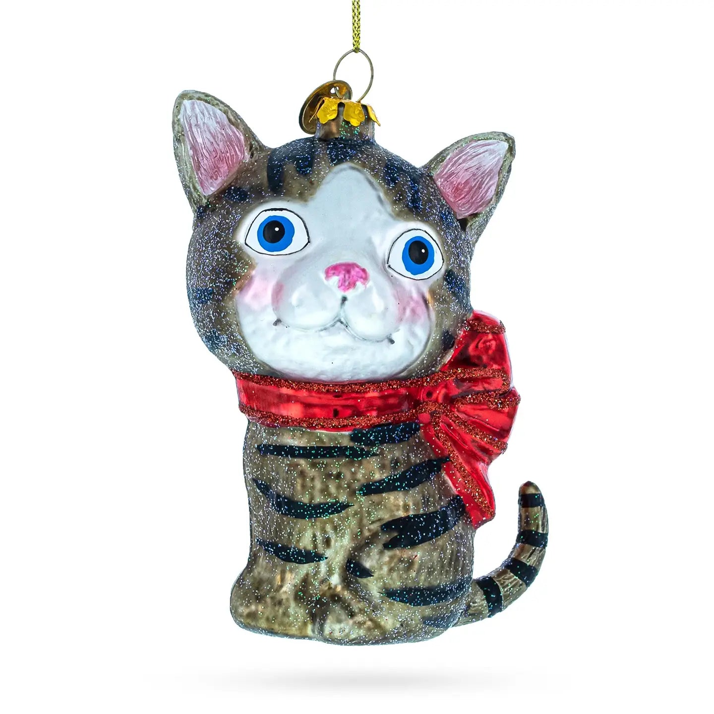 Blue-Eyed Cat Glass Ornament