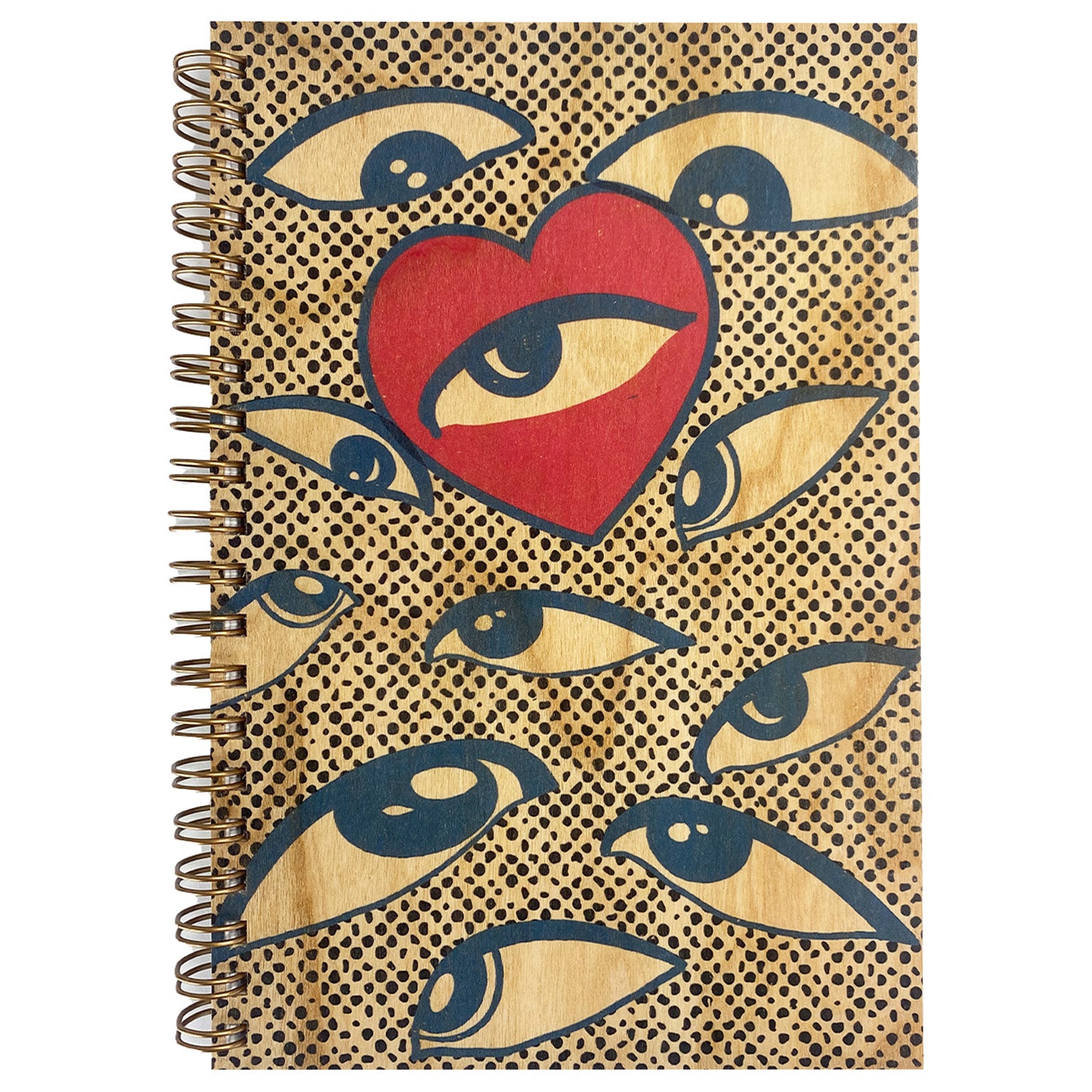 Wood Notebook Eye Heart U