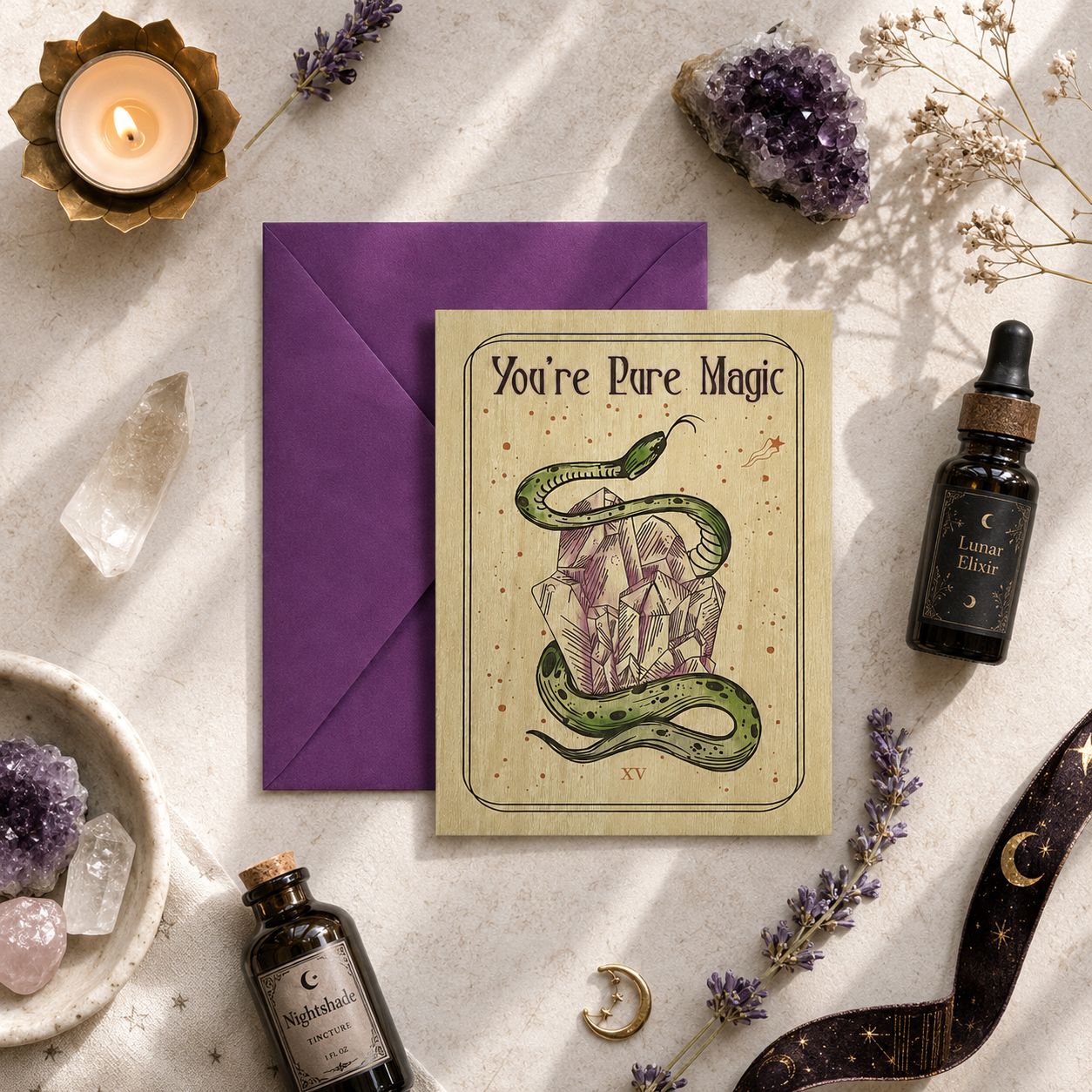 Wood Folding Card - Pure Magic