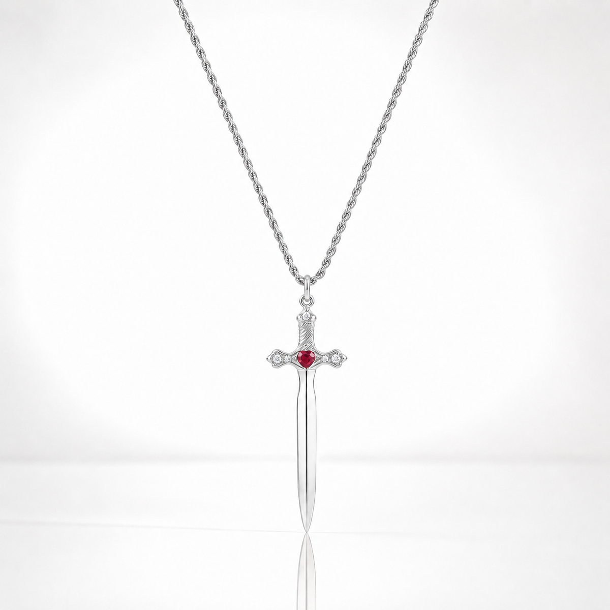 Heart & Dagger Necklace, alternate view