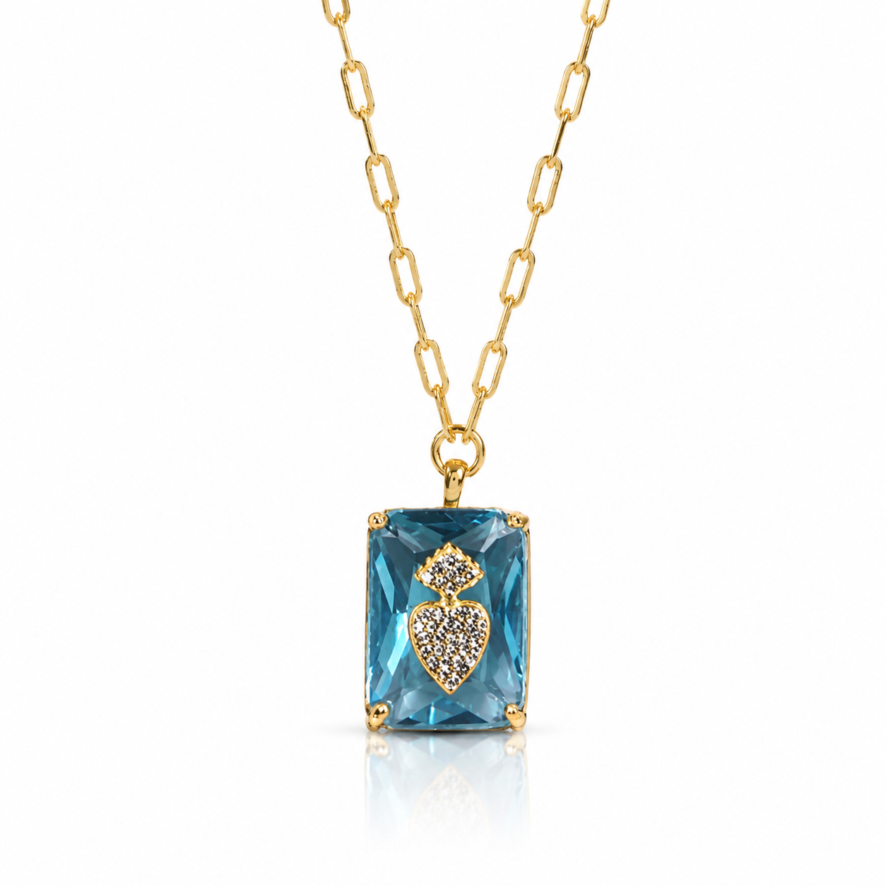Sacred Heart Crystal Pendant