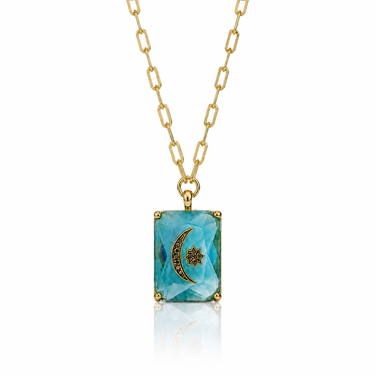 Celestial Crescent Medallion Necklace